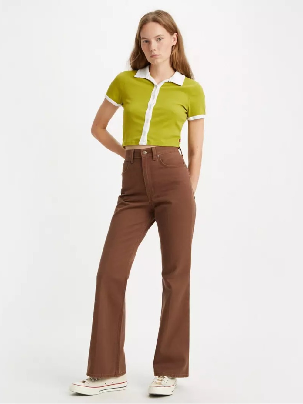Levi’s 70’s Movin’ On High Rise Flare Jeans in Brown